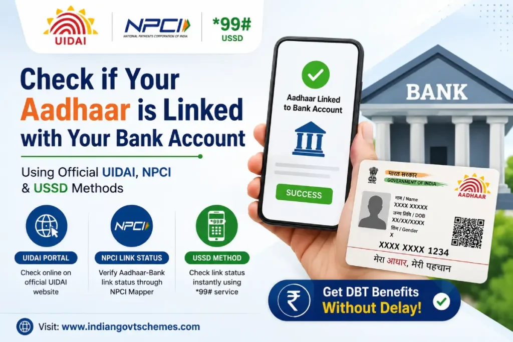 How to check Aadhaar bank link status online using UIDAI myAadhaar portal in 2026 - Step by step guide