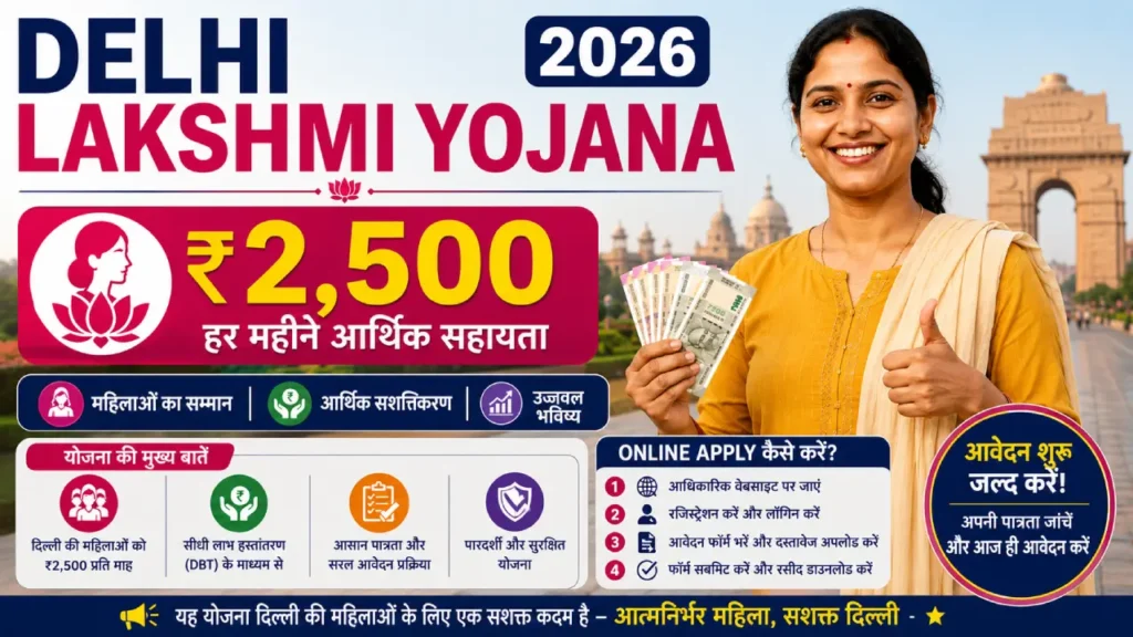 Delhi Lakshmi Yojana 2026: Apply Online, Eligibility, ₹2500 Scheme Guide